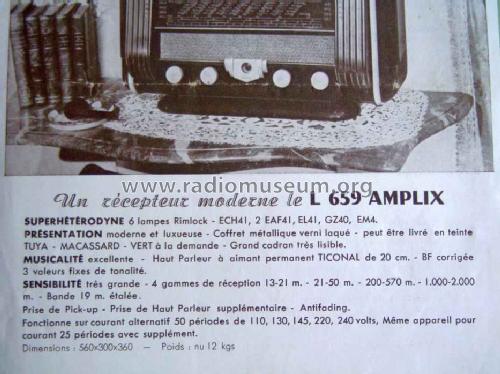 L659; Amplix CGTVE; Paris (ID = 1730440) Radio