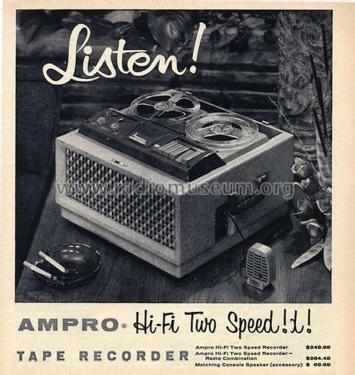 Tape Recorder Hi-Fi; Ampro Corp.; Chicago (ID = 1959537) R-Player