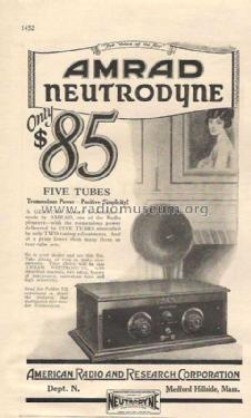 Neutrodyne ; Amrad Corporation; (ID = 769139) Radio