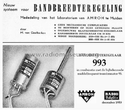 Bandbreedteregelaar 993; Amroh NV Radio (ID = 2150093) Radio part