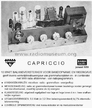 Bandrecorderversterker Capriccio ; Amroh NV Radio (ID = 1725537) Ampl/Mixer