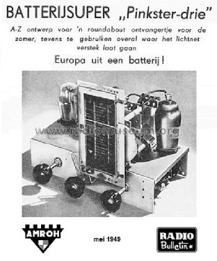 Batterijsuper 'Pinkster-drie' ; Amroh NV Radio (ID = 1534611) Radio