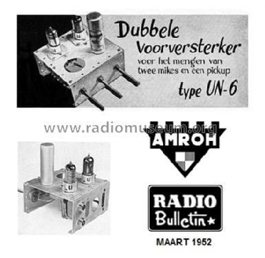 Dubbele voorversterker UN-6; Amroh NV Radio (ID = 1315143) Ampl/Mixer