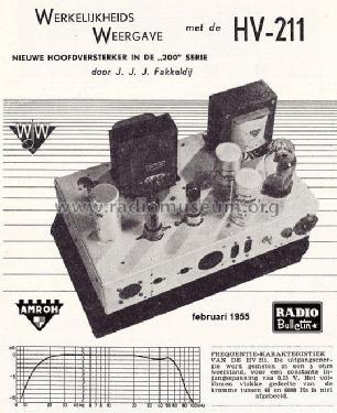 Hoofdversterker HV-211; Amroh NV Radio (ID = 2139129) Ampl/Mixer