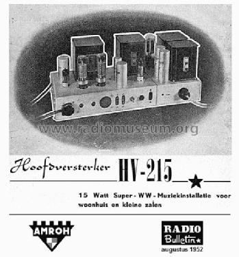 Hoofdversterker HV-215; Amroh NV Radio (ID = 1684707) Verst/Mix