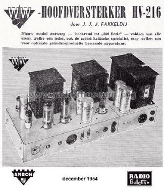 Hoofdversterker HV-216; Amroh NV Radio (ID = 2143128) Verst/Mix