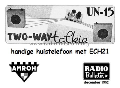 Huistelefoon UN-15; Amroh NV Radio (ID = 1317868) Verst/Mix