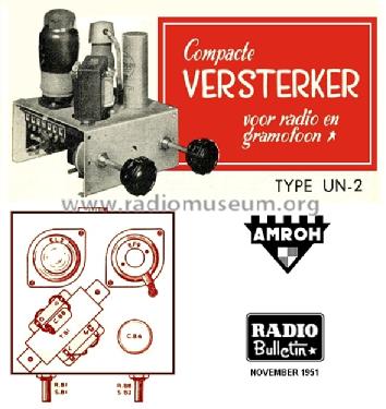 L.F. Versterker UN-2; Amroh NV Radio (ID = 1311154) Verst/Mix
