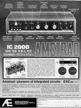 Stereo Integrated Amplifier IC 2000; Amstrad; London (ID = 2998940) Ampl/Mixer