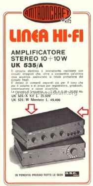 Amplificatore Stereo 10+10W UK 535/A/W; Amtron, High-Kit, (ID = 3076600) Ampl/Mixer