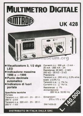 Digital Multimeter - Multimetro digitale UK 428; Amtron, High-Kit, (ID = 2831934) Equipment