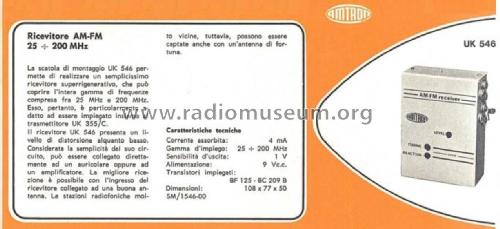 Ricevitore AM/FM 25 ÷ 200 MHz UK 546; Amtron, High-Kit, (ID = 2508838) Amateur-R