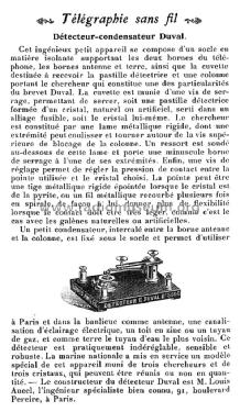 Détecteur-Condensateur E. Duval - Crystal Set No. 4052; Ancel, Louis Duval, (ID = 2309483) Crystal