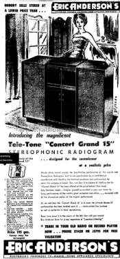 Teletone “Concert Grand” Radiogram 1715S; Anderson, Eric, (ID = 2917108) Radio