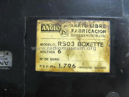 Boxette Instantplay RS-03; Anglo Española de (ID = 3020168) Radio