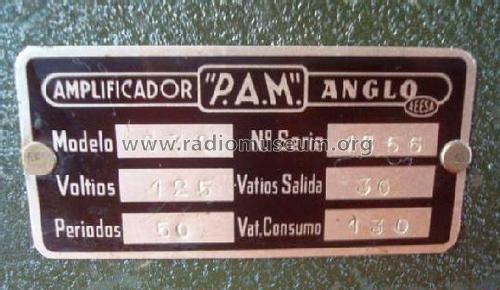 P.A.M. Amplificador 630; Anglo Española de (ID = 3018329) Ampl/Mixer