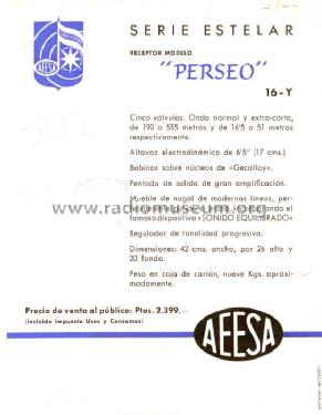 Perseo 16-Y; Anglo Española de (ID = 629851) Radio