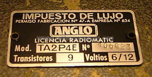 Radiomatic TA2P4E; Anglo Española de (ID = 597001) Car Radio