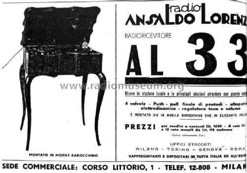 AL33; Ansaldo-Lorenz, SRI, (ID = 1305675) Radio
