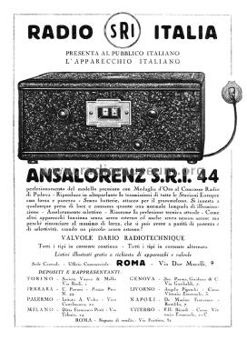 Ansalorenz S.R.I. 44; Ansaldo-Lorenz, SRI, (ID = 2530207) Radio