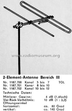 2-Element-Kanalgruppen-Antenne 1187.700; Antennenwerke Bad (ID = 1701213) Antenna