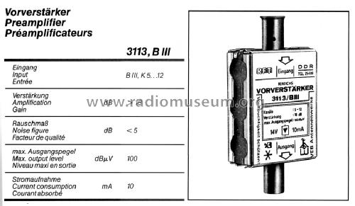 Bereichsverstärker 3113.01; Antennenwerke Bad (ID = 1656234) RF-Ampl.