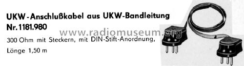 UKW-Anschlusskabel 1181.980; Antennenwerke Bad (ID = 1702228) Misc