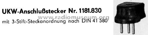 UKW-Anschlussstecker 1181.830; Antennenwerke Bad (ID = 1702226) Divers