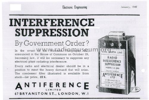 Radio Interference Suppressor S.C. 100; Antiference Ltd.; (ID = 2775378) Misc