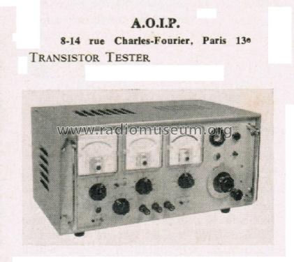 Transistor Tester ; AOIP, AOP A.O.I.P., (ID = 2764679) Equipment