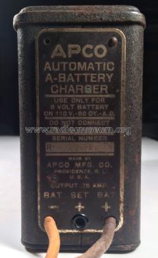 Battery Charger Automatic 'A'; Apco Manufacturing (ID = 2091298) A-courant