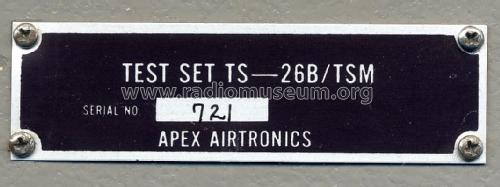 Test Set TS-26B/TSM; Apex Airtronics; (ID = 1939549) Equipment