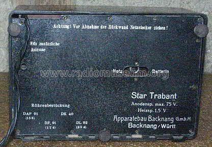 Star Trabant B; Apparatebau Backnang (ID = 107948) Radio