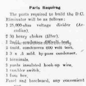 DC Eliminator ; Arcadian Radio Ltd. (ID = 1845281) Aliment.