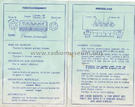 Simca Super Luxe Automatique ; Arel, Applications (ID = 1465005) Car Radio