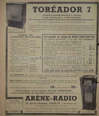 Toreador 7 Vertical; ARENE A.R.E.N.E. (ID = 1650270) Radio