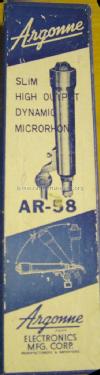 AR-58; Argonne Electronics (ID = 1767370) Micrófono/PU