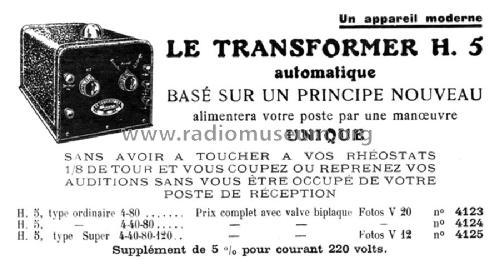 Boîte d'alimentation 'Transformer' H5 Automatic; Ariane; Paris (ID = 2320904) Power-S