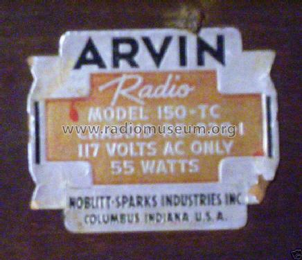 150-TC Ch= RE-228; Arvin, brand of (ID = 239402) Radio