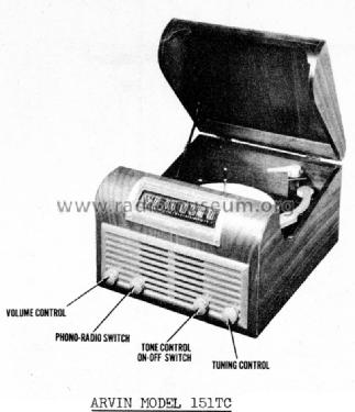 151TC Ch= RE-228-1; Arvin, brand of (ID = 974548) Radio