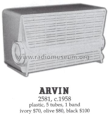 Arvin 2581 Ch= 1.43800; Arvin, brand of (ID = 1394143) Radio