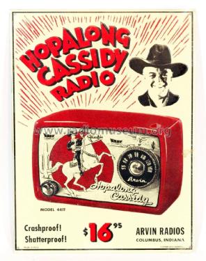 441-T Hopalong Cassidy Ch= RE-278; Arvin, brand of (ID = 2977997) Radio