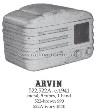 522 Ch=RE 76; Arvin, brand of (ID = 1393478) Radio