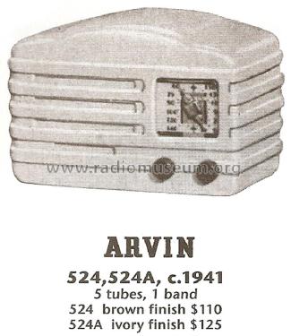 524 Ch= RE-99; Arvin, brand of (ID = 1744488) Radio