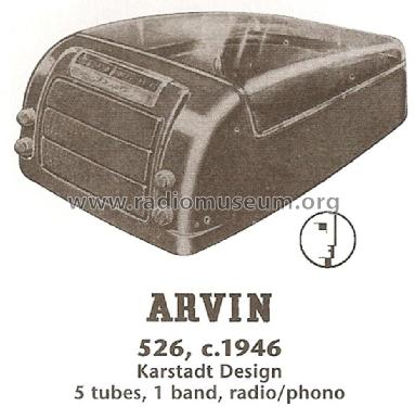 526 ; Arvin, brand of (ID = 1744496) Radio