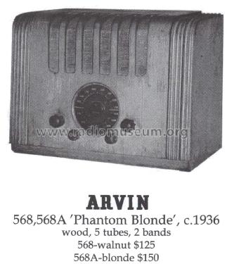 568-A Phantom Blonde Ch= 518; Arvin, brand of (ID = 1394083) Radio