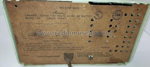 59 Ch=1.50000, Green Olive; Arvin, brand of (ID = 2819370) Radio