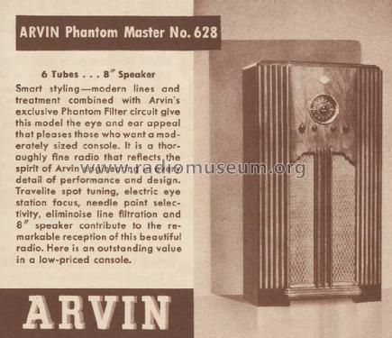 628 ; Arvin, brand of (ID = 1105501) Radio