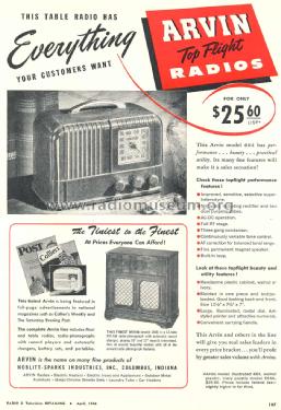 664 Ch= RE-206-1; Arvin, brand of (ID = 1080492) Radio