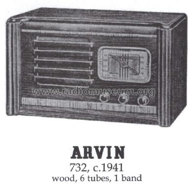 732 Ch RE80; Arvin, brand of (ID = 1394096) Radio